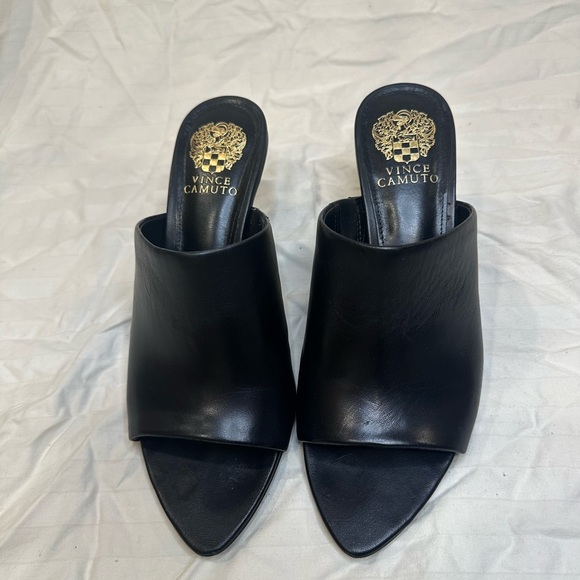 Vince Camuto Shoes - Vince Camuto Sleek Black Leather Mules